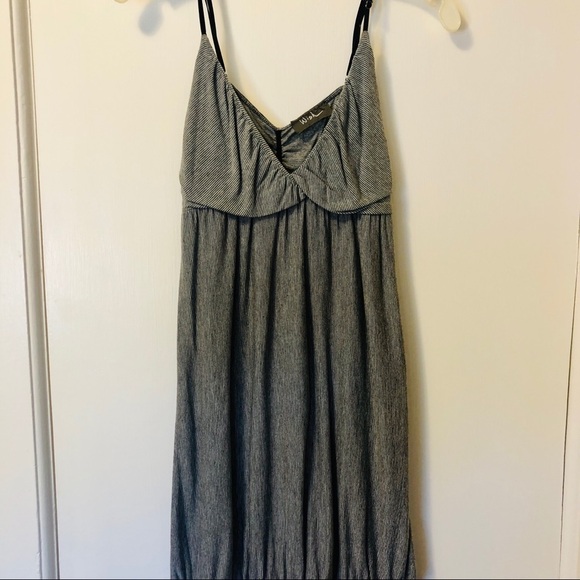 Wish USA Mini Dress Gray and Black Striped Sundress Beach Resort size Medium - Picture 13 of 14